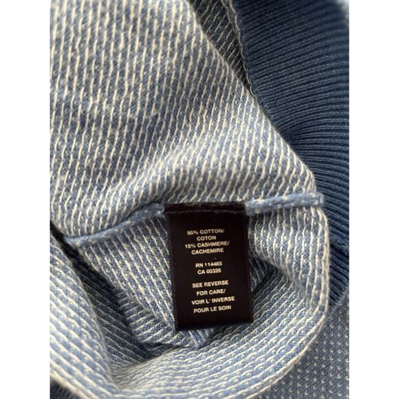 Lincs Cashmere Blend Sweater Men XL Blue High Neck 1/4 Zipper Dots Cozy Stretch - Picture 7 of 12